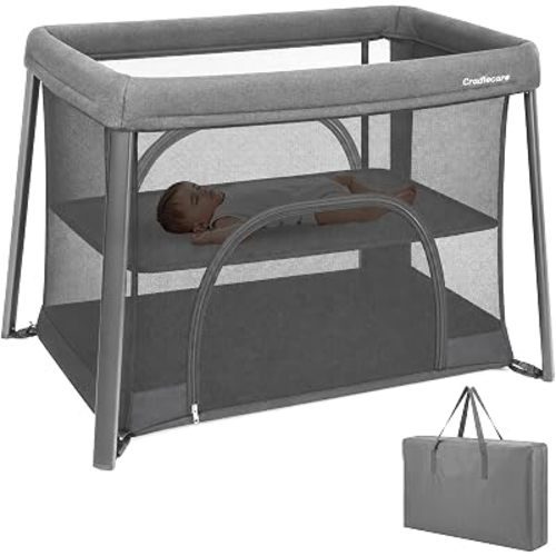 Travel Pack and Play with Bassinet, Portable Playpen for Baby