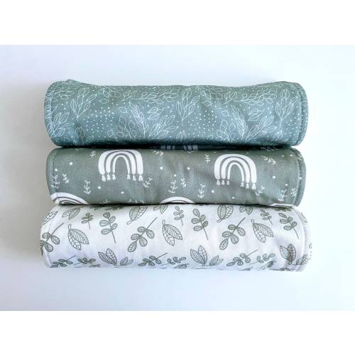 Burp Cloth Set - Greens | Baby Burp Cloths | Individual Burp Cloths | Gender Neutral Burp Cloths