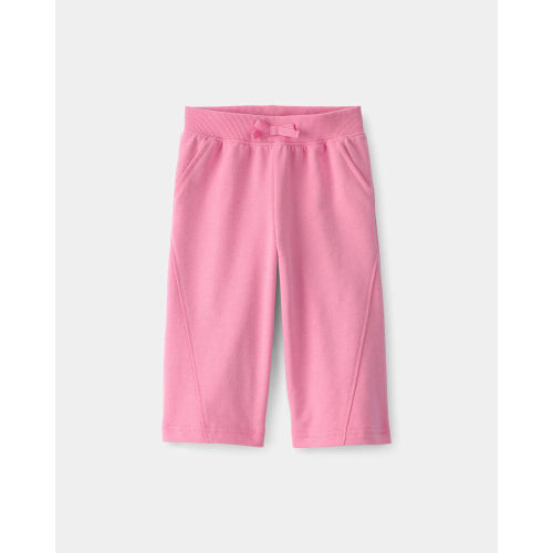 Baby Girl French Terry Wide-Leg Active Pants - Grey | Carter’s Oshkosh Canada