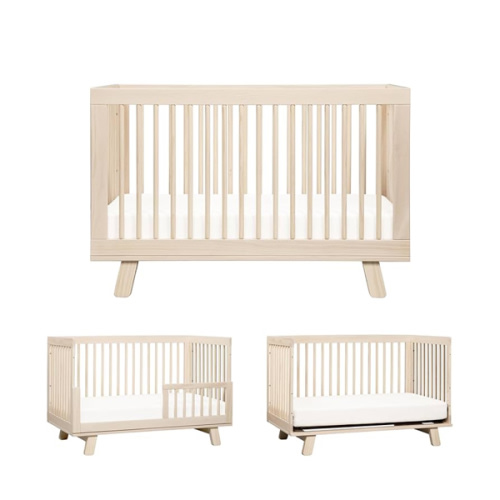 Babyletto Hudson 3-in-1 Convertible Baby Crib - GREENGUARD Gold Certified - Convertible Crib to Toddler Bed and Daybed - Baby Bed with 4 Adjustable Heights - Wooden Crib - Washed Natural