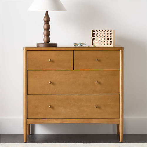 Hampshire 36" Natural Brown Wood 4-Drawer Kids Dresser