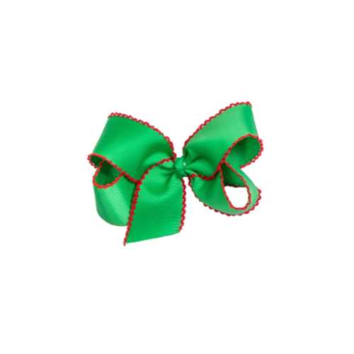 Scalloped Edge Grosgrain Bow Green/Red