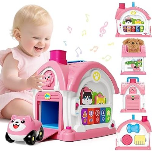 SpringFlower Baby Toddler Toys for 1 Year Old Girls, Montessori Musical Toddler Toys for 12-18 Months Kids, Musical Learning House for Infant Toddlers 1 2 3 Years Old Baby Girl Gifts