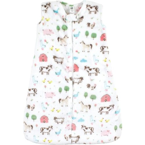 Hudson Baby Unisex Baby Plush Sleeping Bag, Sack, Blanket, Girl Farm Animals, 0-6 Months