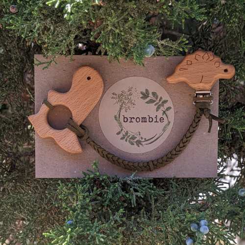 Dinosaur or Horse Organic beech and maple wood teether Wooden Teething Animals