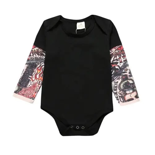 Baby Bodysuits Tattoos Print Rock 6M-24M Cotton Infant Long Sleeve Bodysuit - AliExpress