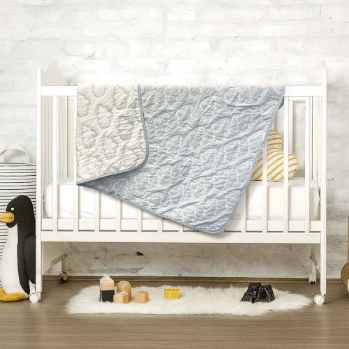 Baby Embroidery Jersey Blanket, 30"x40", Blue Cloud, Outtek