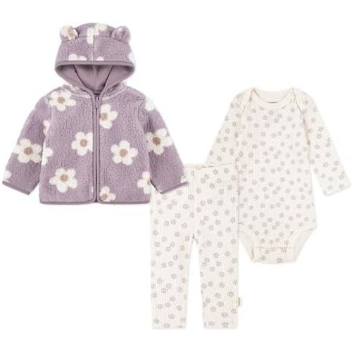 HUGGIES Baby Bodysuit, Hoodie and Pants 3-piece Outfit Set