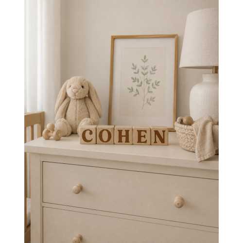 Custom Wooden Baby Name Blocks, Heirloom Quality Nursery Decor