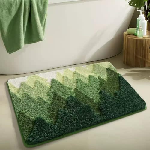 Cute Spring Floral Bath Mat, 19.7"x 31.5", Forest | Fun Flower Bathroom Rug, Extra Soft Plush, Highly Absorbent & Quick-Drying, Non-Slip, Machine Washable for Bath Decor