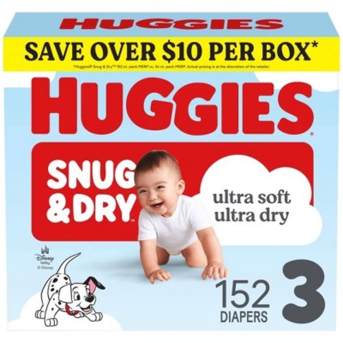 Huggies Snug & Dry Ultra Soft Diapers - Size 3 - 152ct