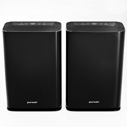 PuroAir 400 HEPA Air Purifier Large Room Air Cleaner up to 2,000 Ft² - HEPA CarbonTech Filter up to 500X Stronger - Air Quality Sensor, Auto & Quiet Sleep Modes - Air Purifiers for Large Rooms (2PK)