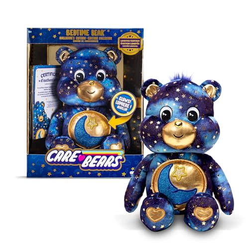 Care Bears Collector Edition Bedtime Bear - Cute Luminous Collectible Plush Toy for Boys and Girls