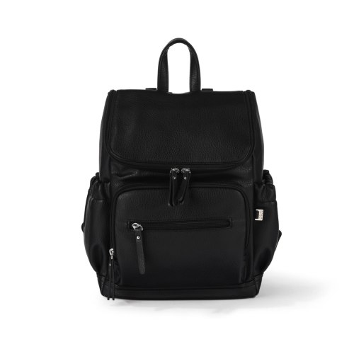 Signature Mini Diaper Backpack - Black Vegan Leather 2.0