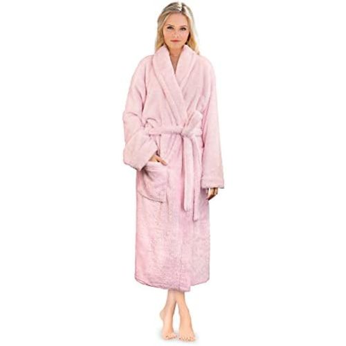 PAVILIA Premium Womens Plush Soft Robe, Fluffy Warm Fleece Sherpa Bathrobe