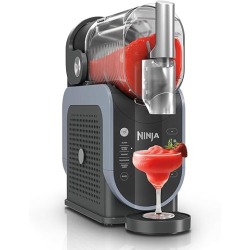 Ninja FS301 Professional Maker with RapidChill Technology, 88 oz Drink & Slushie Machine, 5 Preset Programs, Frozen Margaritas, Frappés, and More, Premium Accents, Black (Renewed)