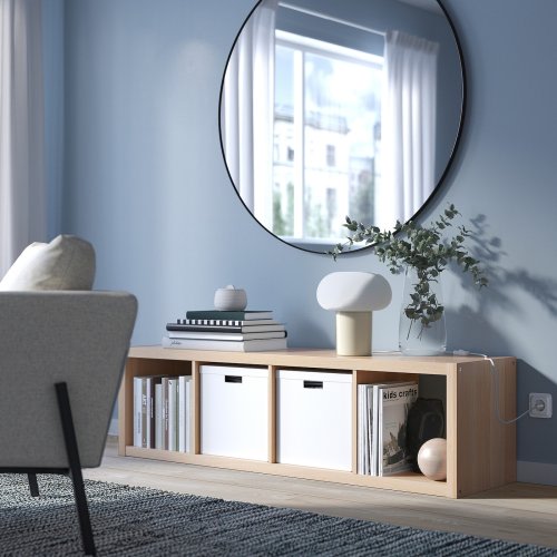 KALLAX Shelf unit - white stained oak effect 16 3/8x57 5/8 "