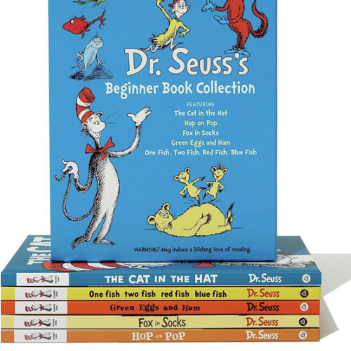 Dr. Seuss's Beginner Book Boxed Set Collection: The Cat in the Hat; One Fish Two Fish Red Fish Blue Fish; Green Eggs and Ham; Hop on Pop; Fox in Socks