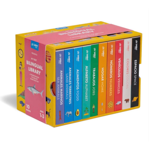 My First Bilingual Library: A Spanish-English Vocabulary Board Book Set of Colors, Numbers, Animals, ABCs, and More (Si Sabo Kids)