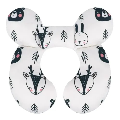 KAKIBLIN Baby Travel Pillow,Upgraded Baby Neck Pillows for Car Seat,Baby Support Pillow,Infant Neck Pillow for Toddler Head and Neck,Newborn Head Support for Car Seat,Pushchair (Black Bear)
