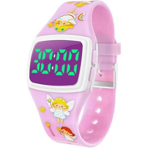 SKYROKU Toddler Potty Training Watch – Magnetic Charging, 5 Timing Modes, Ultra-Long Standby, Cute Angel Pattern, Music & Flash Reminders, Silicone Strap, Large Dial for Easy Use