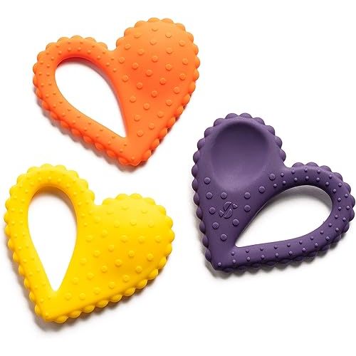 Special Supplies Teether Heart Spoon Oral Motor Therapy Tools, Textured Stimulation and Sensory Input Treatment for Babies and Toddlers, BPA Free Silicone, Dual Use Spoon Plus Teether