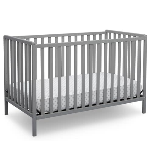 Delta Children Heartland 4-in-1 Convertible Crib - Greenguard Gold Certified, Grey