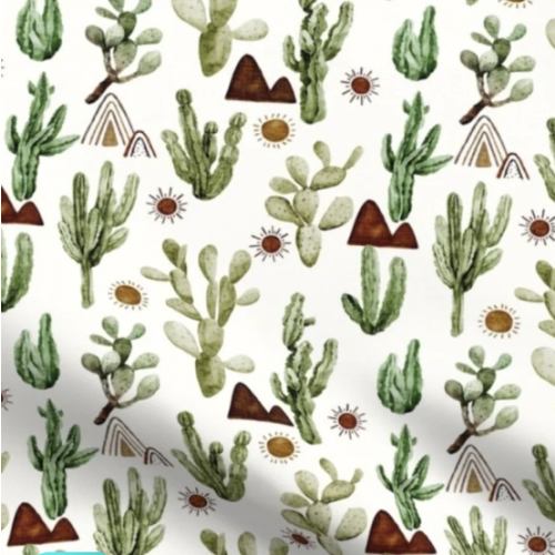 Cactus Mountains Western Crib Sheet
