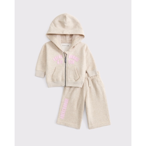 baby logo full-zip hoodie set