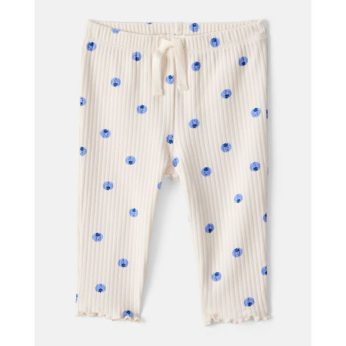 Baby Girl Blueberry Print Cotton Pull-On Pants - Ivory | Carter's