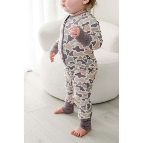 Convertible Zip Romper in Camo Cutie | Caden Lane