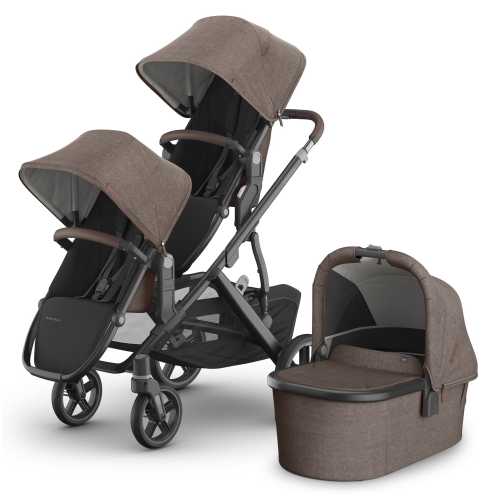 UPPAbaby Vista V3 Double Stroller with RumbleSeat V3 + Bassinet Bundle - Owen