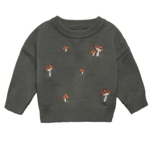 Modern Moments™ by Gerber Baby Neutral Embroidered Sweater, Dark Green, 0-3 Months