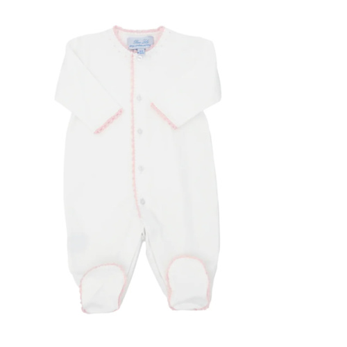 Pixie Lily Crochet Trim Footie – Petite Petal Embroidery Atelier