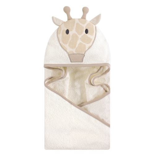 Hudson Baby Infant Cotton Animal Face Hooded Towel, Modern Giraffe, One Size - Modern Giraffe - One Size