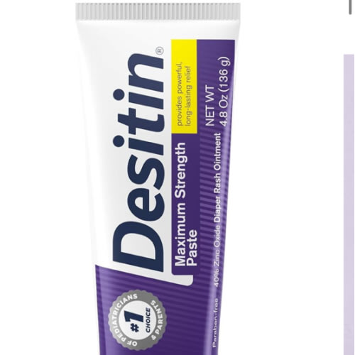 Desitin Maximum Strength Baby Diaper Rash Cream, 40% Zinc Oxide, Hypoallergenic No Added Parabens & Dyes, Protects & Relieves Baby’s Skin for Up to 12 Hours, Prevents Diaper Rash, 4.8 oz Tube
