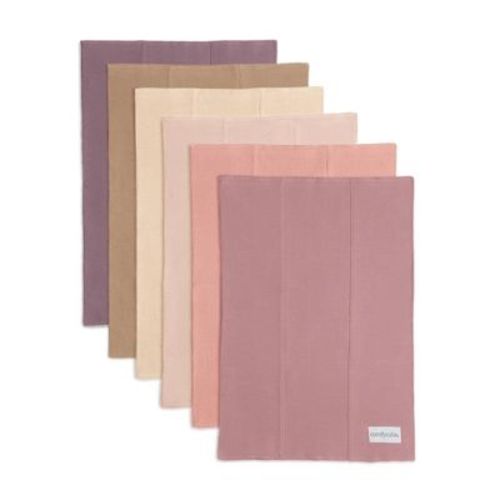 Burp Cloths 100% Cotton Washcloths for Boys and Girls by Comfy Cubs - Multi Girl, Pack of 6