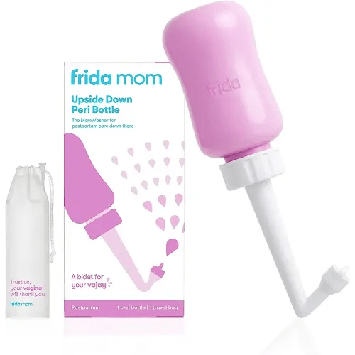 Frida Mom Upside Down Peri Bottle for Postpartum Care, Portable Bidet Perineal Cleansing and Recovery for New Mom, The Original Fridababy MomWasher