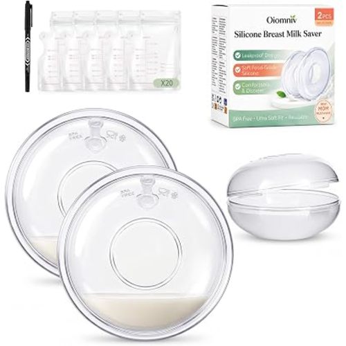 Oiomniv Breast Milk Collector, Milk Collectors for Breastfeeding Silicone