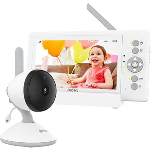 Baby Camera Monitor with 29-Hour Battery, 5 Inch Large Split-Screen Video Baby Monitor with Camera and Audio, Baby Monitor No WiFi, Two-Way Talk, Night Vision, 1000ft Long Range, Ideal for Mom