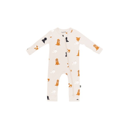 Kids' Dog Print Zip-Up Romper, 0-3M