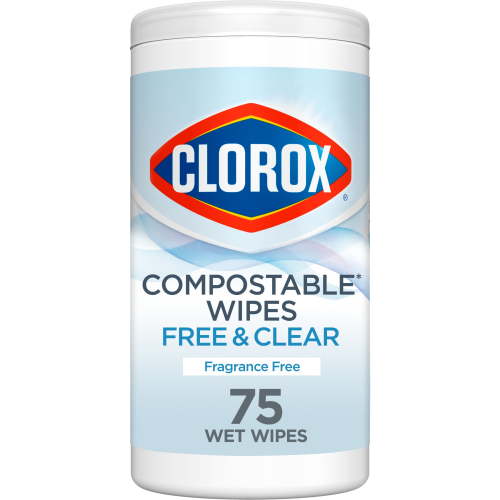 Clorox Free & Clear Cleaning Wipes, Fragrance Free, 75 Count