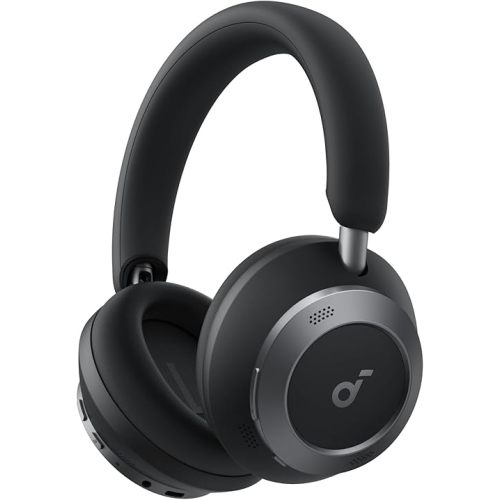 Soundcore Space One Pro, FlexiCurve Over-Ear Headphone, Adaptive Active Noise Cancelling Headphones Driven by 6 Mics, 60H Lossless Audio, Ultra-Fast Charging, Hi-Res Wireless, Comfortable Fit