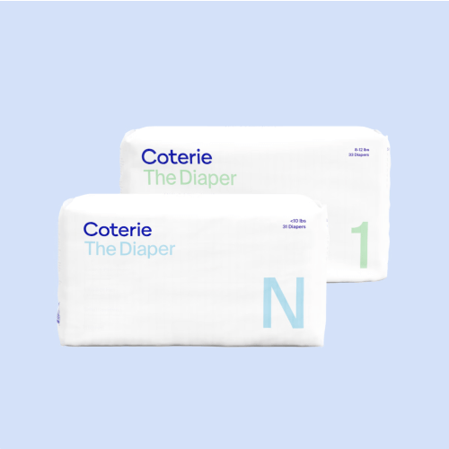 Coterie Diapers, Month Supply, Newborn & Size 1