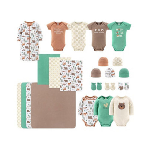 Baby Boys Baby Layette Gift Set for Baby Woodland Animals, 23 Essential Pieces, 0-3 Months