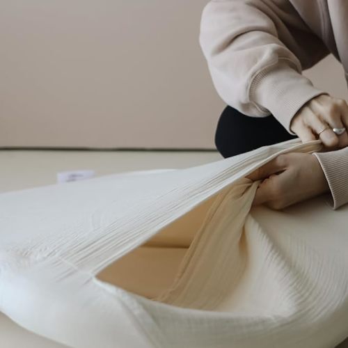 snuggle me Organic Cotton Muslin Newborn Baby Lounger Cover - Natural | 100% Organic Cotton Baby Nest Slipcover For Infant Lounger, Soft & Breathable For Boys Girls, Machine Washable