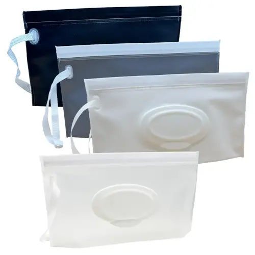 Baby Wet Wipes Pouches, 4 Pcs Baby Wet Wipes Dispensers, Travel Wet Wipes Bags Cases, Reusable Refillable Portable Wipe Carrying Pouches for Baby Adult Teenager