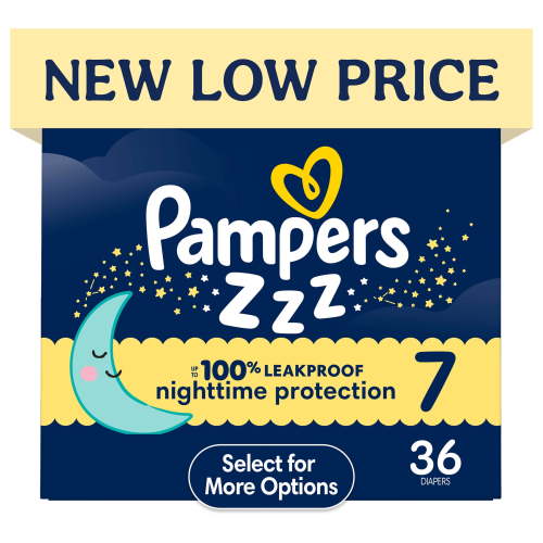Pampers, Swaddlers Overnight ZZZ Baby Diapers Size 7, 36 ct