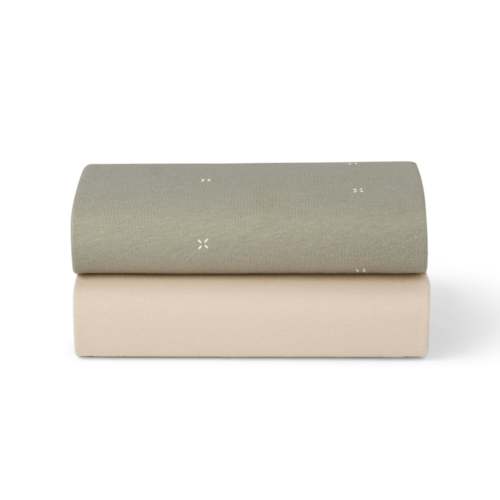 sugarbabiesbabyboutique SnüzPod5 2-Pack Fitted Sheets - Sage Cross