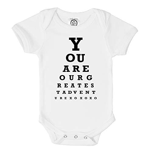 The Spunky Stork Unisex Baby You are Our Greatest Adventure Eye Chart Bodysuit